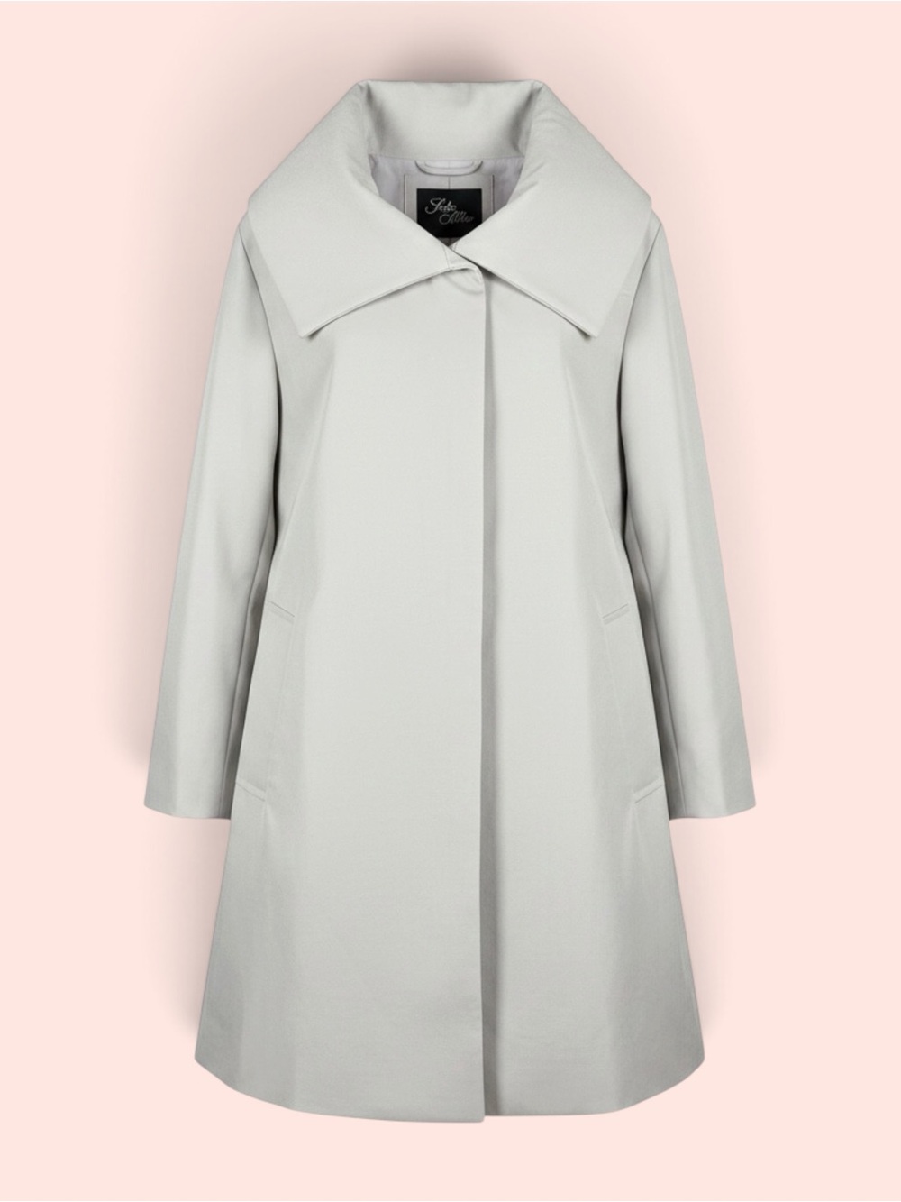 Saks Fifth Avenue Light Gray A-Line Rain Coat